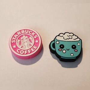 Focal Beads 2 Pc Coffee Cup Star Beads Beaded Pen Badge‎ Clip Silicone